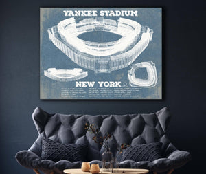 Cutler West NY Yankees - Yankee Stadium Blueprint Vintage Baseball Print