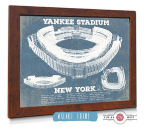 Cutler West NY Yankees - Yankee Stadium Blueprint Vintage Baseball Print