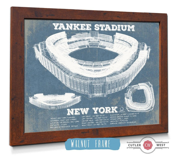 Cutler West NY Yankees - Yankee Stadium Blueprint Vintage Baseball Print