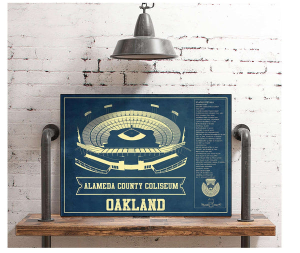 Cutler West Oakland A's Alameda County Coliseum Seating Chart - Vintage Baseball Fan Print