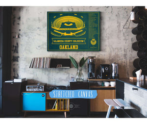 Cutler West Oakland As Alameda County Coliseum Seating Chart - Vintage Baseball Fan - Team Color Print