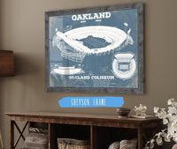 Cutler West Pro Football Collection Oakland Raiders Oakland Coliseum NFL Vintage Football Print