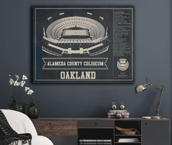Cutler West Oakland Raiders Alameda County Coliseum Vintage - Vintage Football Print