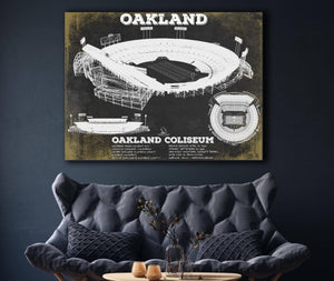 Cutler West Oakland Raiders Team Color Alameda County Coliseum Seating Chart - Vintage Football Print