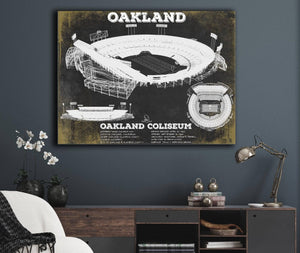 Cutler West Oakland Raiders Team Color Alameda County Coliseum Seating Chart - Vintage Football Print