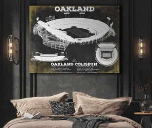 Cutler West Oakland Raiders Team Color Alameda County Coliseum Seating Chart - Vintage Football Print