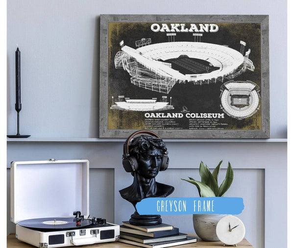 Cutler West Oakland Raiders Team Color Alameda County Coliseum Seating Chart - Vintage Football Print