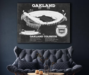 Cutler West Oakland Raiders Team Color Alameda County Coliseum Seating Chart - Vintage Football Print