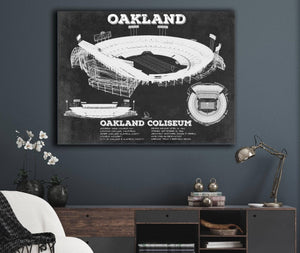 Cutler West Oakland Raiders Team Color Alameda County Coliseum Seating Chart - Vintage Football Print