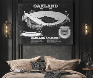 Cutler West Oakland Raiders Team Color Alameda County Coliseum Seating Chart - Vintage Football Print