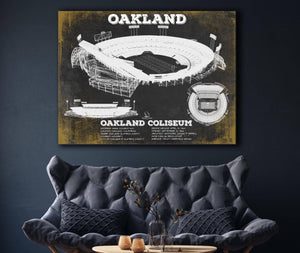 Cutler West Oakland Raiders Team Colors Oakland Coliseum NFL Vintage Football Print