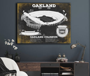 Cutler West Oakland Raiders Team Colors Oakland Coliseum NFL Vintage Football Print