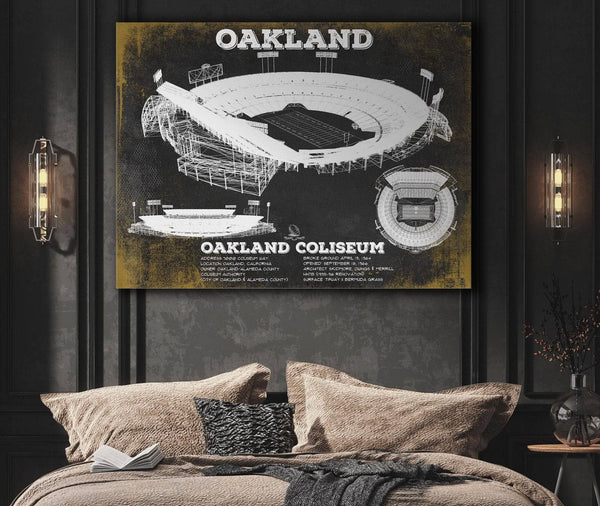 Cutler West Oakland Raiders Team Colors Oakland Coliseum NFL Vintage Football Print