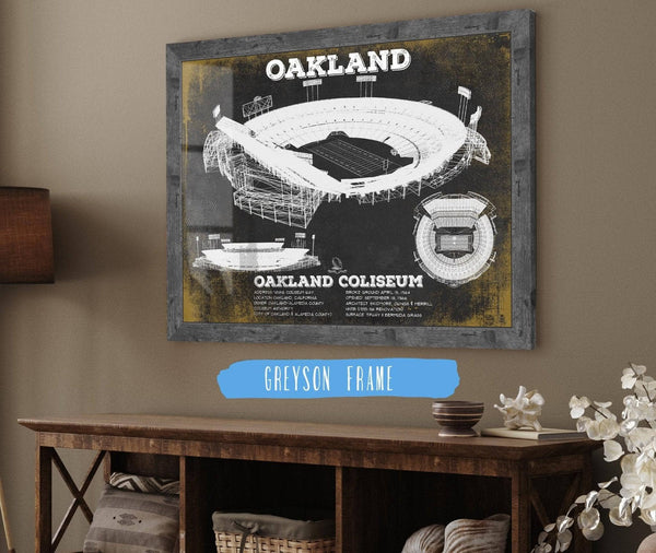 Cutler West Oakland Raiders Team Colors Oakland Coliseum NFL Vintage Football Print