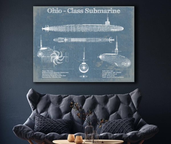 Cutler West Ohio SSBN Nuclear Ballistic Missile Submarine Blueprint Patent Original Art - Customizable