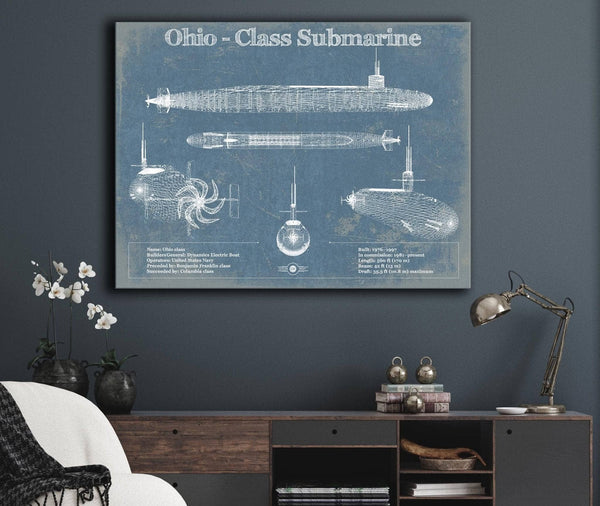 Cutler West Ohio SSBN Nuclear Ballistic Missile Submarine Blueprint Patent Original Art - Customizable
