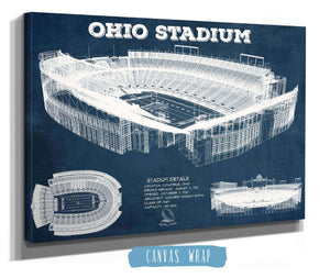 Cutler West Ohio State Buckeyes Art - Ohio Stadium Vintage Stadium Blueprint Art Print