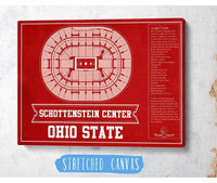 Cutler West Basketball Collection The Schottenstein Center - Ohio State Buckeyes Team Colors NCAA College Basketball Blueprint Art