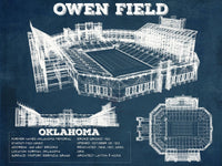 Cutler West College Football Collection 14" x 11" / Unframed Oklahoma Sooners Football - Gaylord Family Oklahoma Memorial Vintage Stadium Blueprint Art Print 855060836_70163