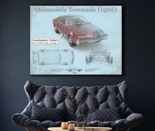 Cutler West Oldsmobile Toronado (1966) Car Original Blueprint Art