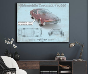 Cutler West Oldsmobile Toronado (1966) Car Original Blueprint Art