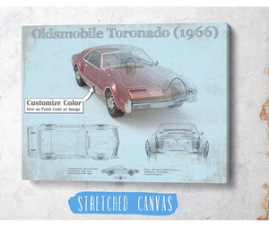 Cutler West Oldsmobile Toronado (1966) Car Original Blueprint Art