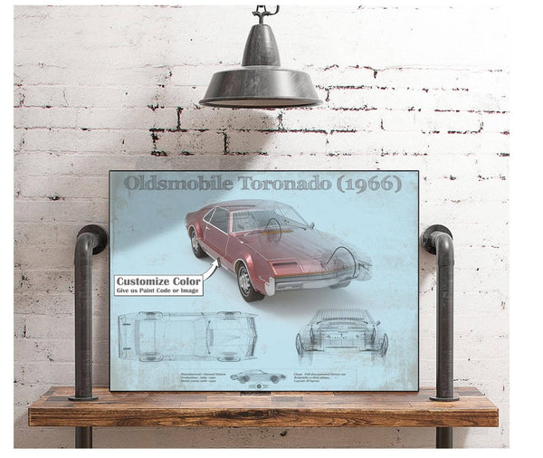Cutler West Oldsmobile Toronado (1966) Car Original Blueprint Art