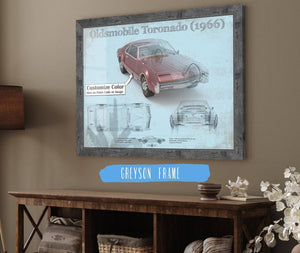 Cutler West Oldsmobile Toronado (1966) Car Original Blueprint Art