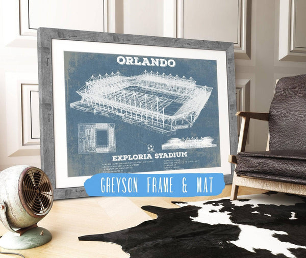 14" x 11" / Greyson Frame & Mat Cutler West Orlando City Soccer Club - Exploria Stadium Soccer Print