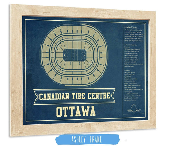 Cutler West Ottawa Senators Canadian Tire Centre Vintage Hockey Print
