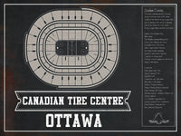 Cutler West 14" x 11" / Unframed Ottawa Senators Team Colors Canadian Tire Centre Vintage Hockey Print 933350181_78345