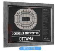 Cutler West 14" x 11" / Greyson Frame Ottawa Senators Team Colors Canadian Tire Centre Vintage Hockey Print 933350181_78352