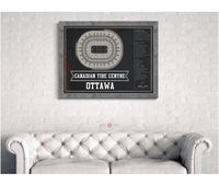 Cutler West Ottawa Senators Team Colors Canadian Tire Centre Vintage Hockey Print