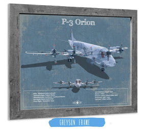 Cutler West P-3 Orion Aircraft Blueprint Original Military Wall Art