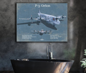 Cutler West P-3 Orion Aircraft Blueprint Original Military Wall Art