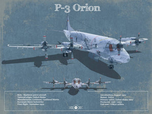14" x 11" / Unframed Cutler West P-3 Orion Aircraft Blueprint Original Military Wall Art