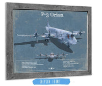 Cutler West Military Aircraft 14" x 11" / Greyson Frame P-3 Orion Aircraft Blueprint Original Military Wall Art 789546142_69642