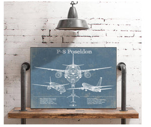 Cutler West P-8 Poseidon Aircraft Blueprint Original Military Wall Art