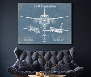 Cutler West P-8 Poseidon Aircraft Blueprint Original Military Wall Art