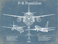 Cutler West Military Aircraft 14" x 11" / Unframed P-8 Poseidon Aircraft Blueprint Original Military Wall Art 801226429-TOP