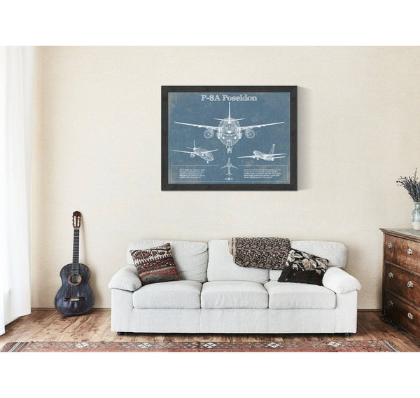 Cutler West P-8A Poseidon Aircraft Blueprint Original Military Wall Art