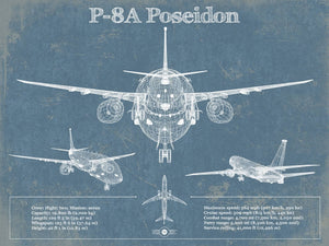 14" x 11" / Unframed Cutler West P-8A Poseidon Aircraft Blueprint Original Military Wall Art