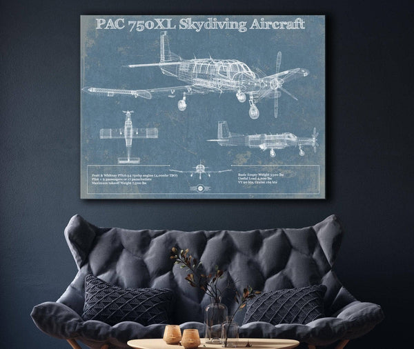 Cutler West PAC 750XL Skydiving Aircraft Original Blueprint Art