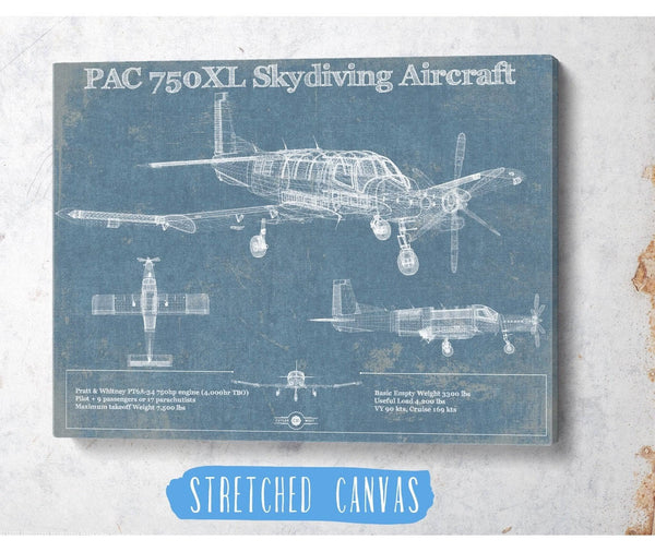 Cutler West PAC 750XL Skydiving Aircraft Original Blueprint Art