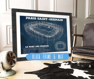 20" x 16" / Black Frame & Mat Cutler West Paris Saint-Germain FC - Parc des Princes Stadium Soccer Print
