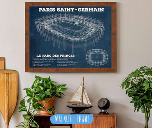 20" x 16" / Walnut Frame Cutler West Paris Saint-Germain FC - Parc des Princes Stadium Soccer Print