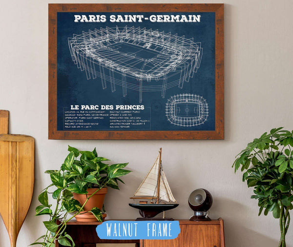 20" x 16" / Walnut Frame Cutler West Paris Saint-Germain FC - Parc des Princes Stadium Soccer Print