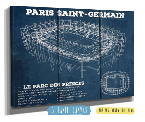 36" x 24" / 3 Panel Canvas Wrap Cutler West Paris Saint-Germain FC - Parc des Princes Stadium Soccer Print