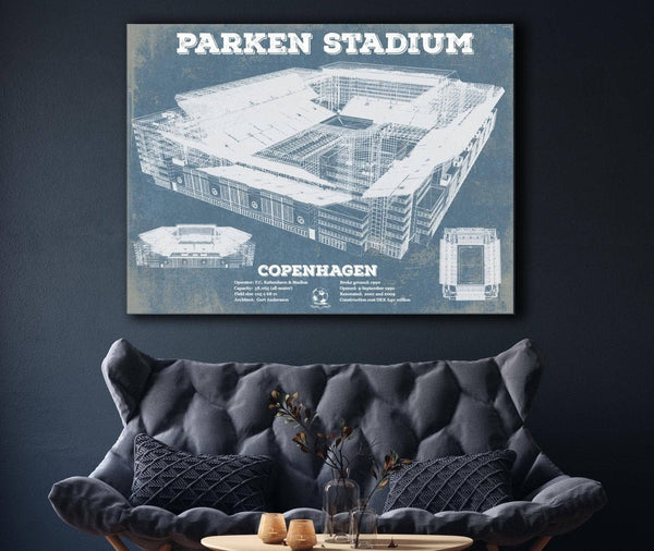 Cutler West Parken Stadium Copenhagen Football Vintage Soccer Print
