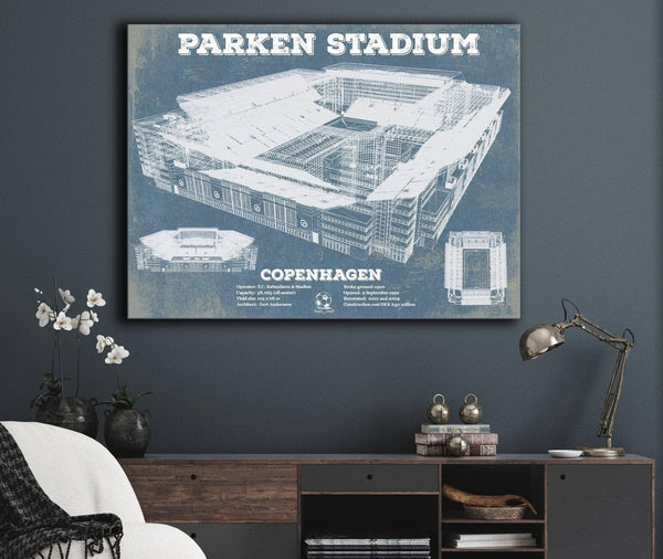 Cutler West Parken Stadium Copenhagen Football Vintage Soccer Print
